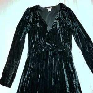 H&M velvet green holiday dress